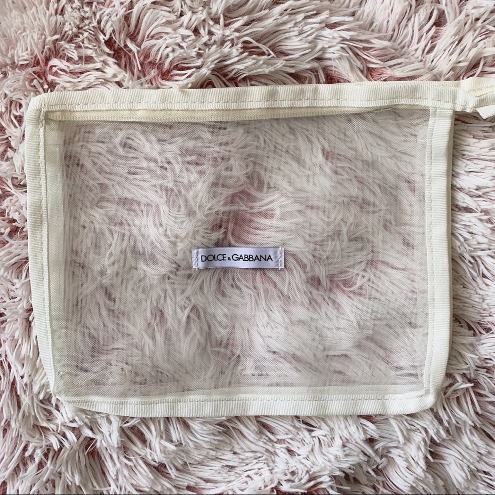 NEW DOLCE & GABBANA MESH ZIPPIER POUCH